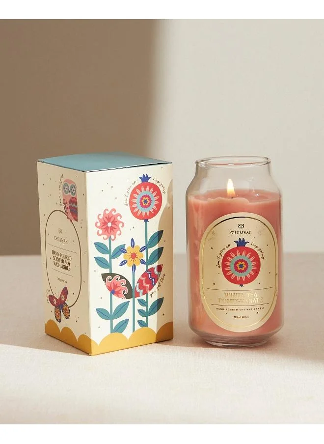 Chumbak White Tea & Pomegranate Soy Wax Candle