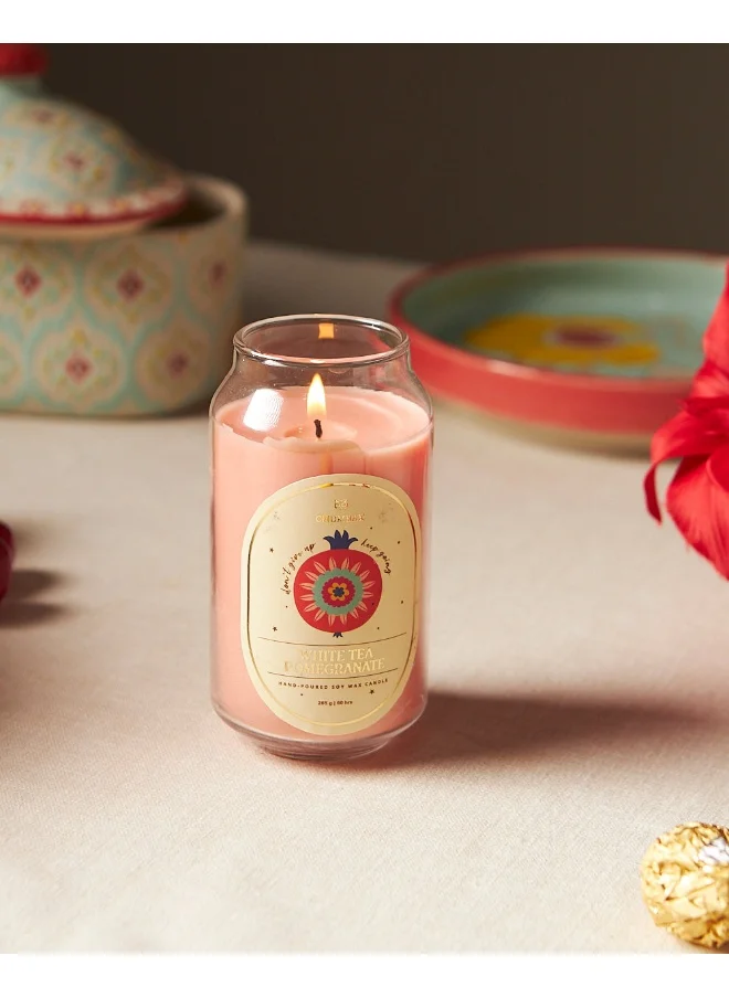 Chumbak White Tea & Pomegranate Soy Wax Candle