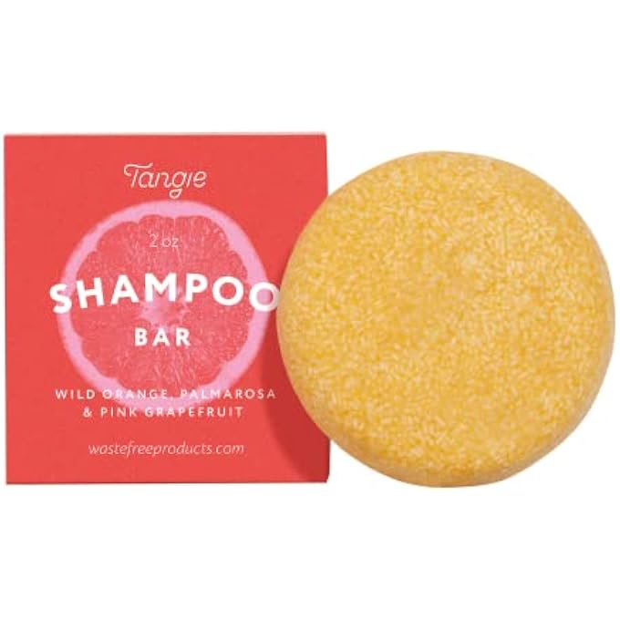 TANGIE Citrus Shampoo Bar â€“ Natural Solid Shampoo, Vegan & Cruelty-Free, Plastic-Free Packaging, Made in USA, Zero Waste Hair Care