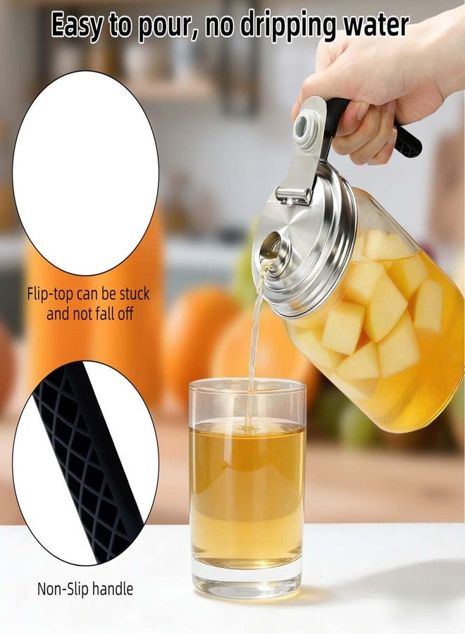 YuCool Wide Mouth Mason Jar Pour Spout Lids Stainless Steel with Handle, Flip Cap Lids for Mason Jars, Leak Proof Seal Cover Cap, Pack of 2 - Image 4