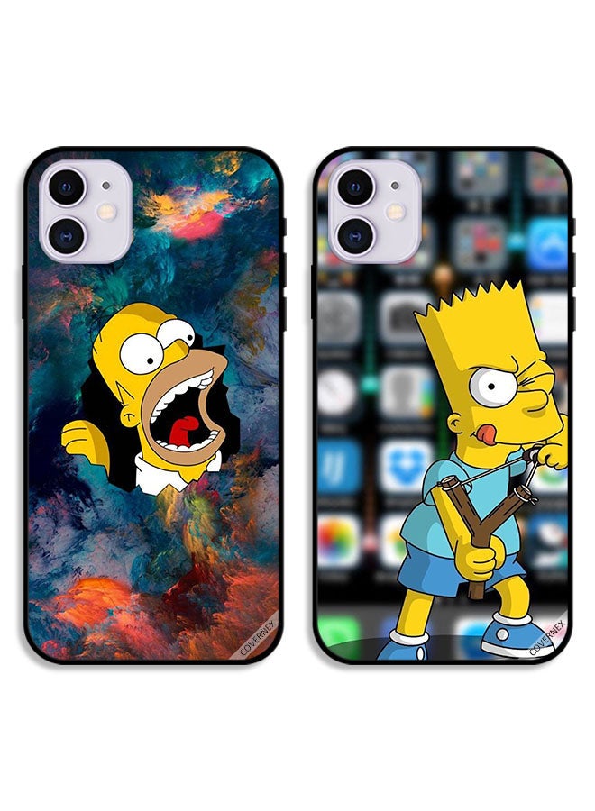 Covernex Two Cases For Apple iPhone 12 Protective Covers Simpson and Angry Carrton - Image 1