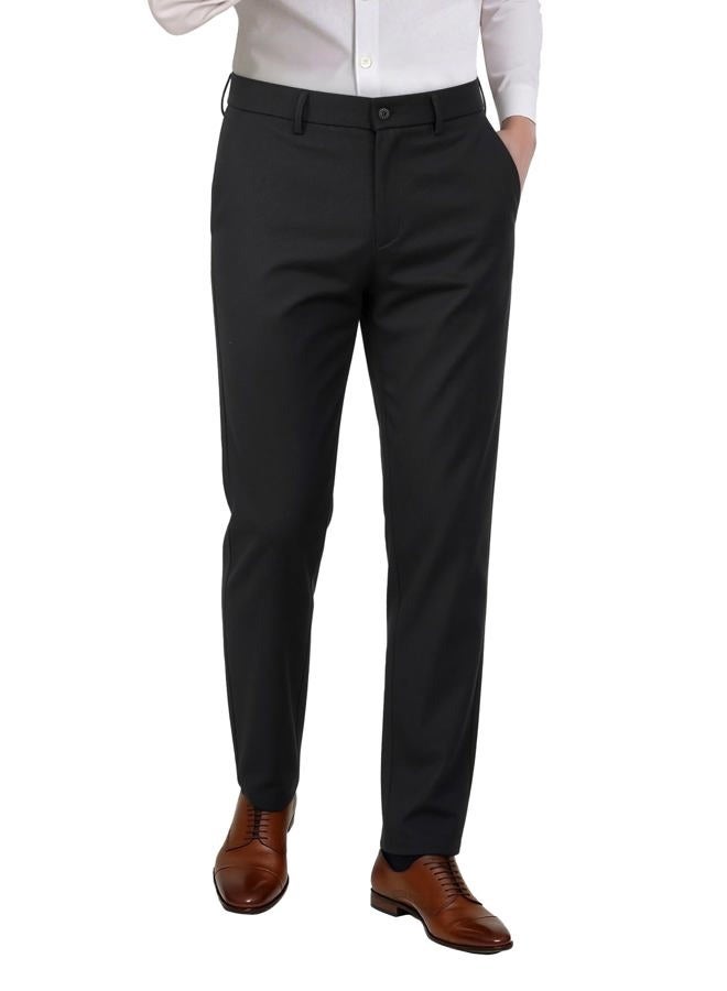 Plaid&Plain Men's Slim Fit Dress Pants Stretch Dress Pants 8101Black 28X30 - Image 1