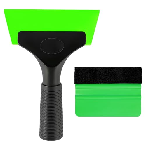 Yourkar 2 PCS Window Tint Kit Tools Professional Vinyl Wrap Kit with Plastic Squeegee Felt Squeegee Universal Privacy Film Installation Tint Tools for Vehicle Glass Home Green - Image 1