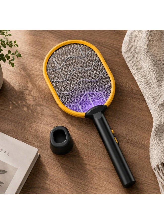 Eliminating mosquitoes and flying insects quickly and efficiently is made easy with this large-capacity electric fly swatter. Designed with an oversized swatting surface for maximum coverage, it features protective outer mesh layers to prevent accidental contact. Powered by a long-lasting rechargeable battery and built with an ergonomic handle plus a safety power switch, it offers a clean, chemical-free way to maintain a comfortable environment indoors or outdoors. - Image 5