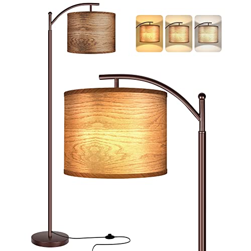 Rottogoon Floor Lamp for Living Room, LED Standing Lamp with 2 Lamp Shades Tall Industrial Floor Lamp Reading for Bedroom, Office (9W LED Bulb Included) - (Oil-Rubbed Bronze) - Image 1