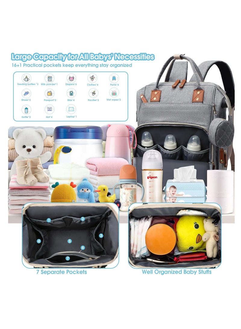 Baby Multifunctional Diaper Bag Backpack with Multi Purpose Pockets and Small Pacifier Case for Mom and Dad Travel Diaper Backpack Bag  - Image 2