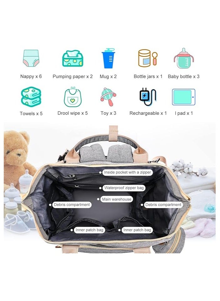 Baby Multifunctional Diaper Bag Backpack with Multi Purpose Pockets and Small Pacifier Case for Mom and Dad Travel Diaper Backpack Bag  - Image 3