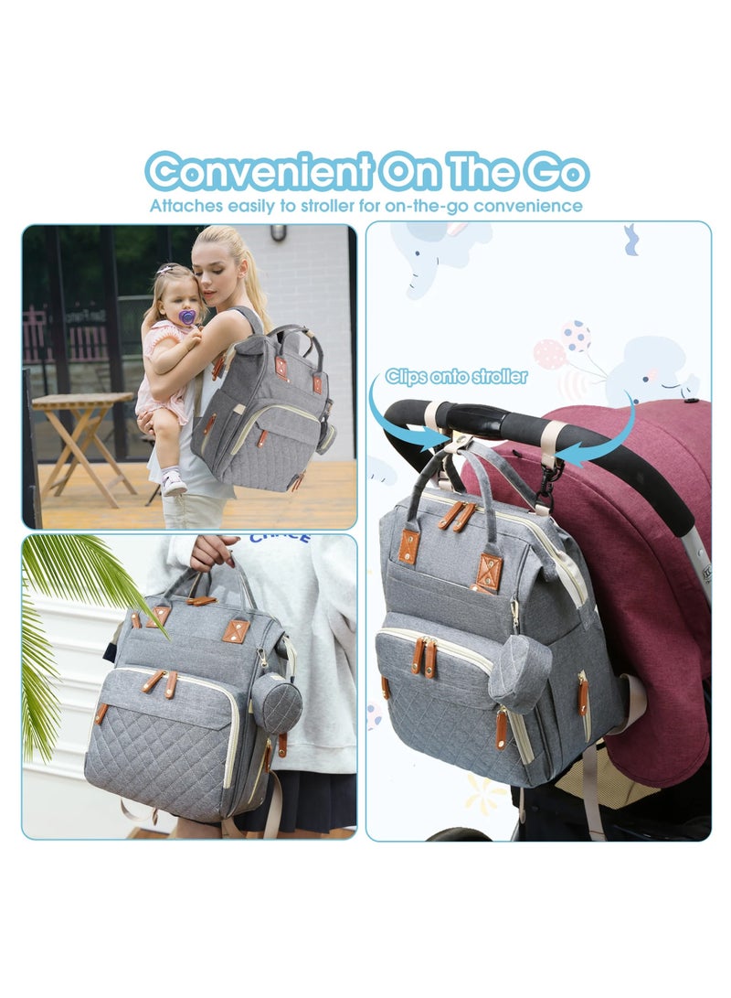 Baby Multifunctional Diaper Bag Backpack with Multi Purpose Pockets and Small Pacifier Case for Mom and Dad Travel Diaper Backpack Bag  - Image 4