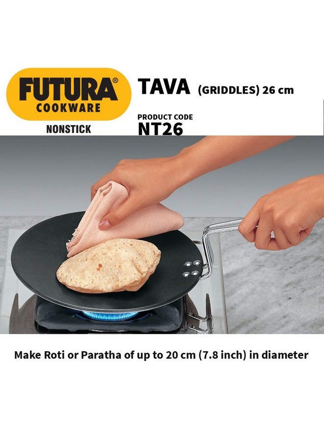 Hawkins Futura 26 cm Tava, Non Stick Tawa with Stainless Steel Handle, Black (NT26) - Image 4