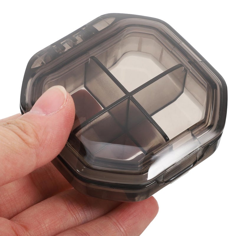 Weekly Pill Organizer Portable 4 Compartments Gray Moisture Resistant Travel Case - Image 4