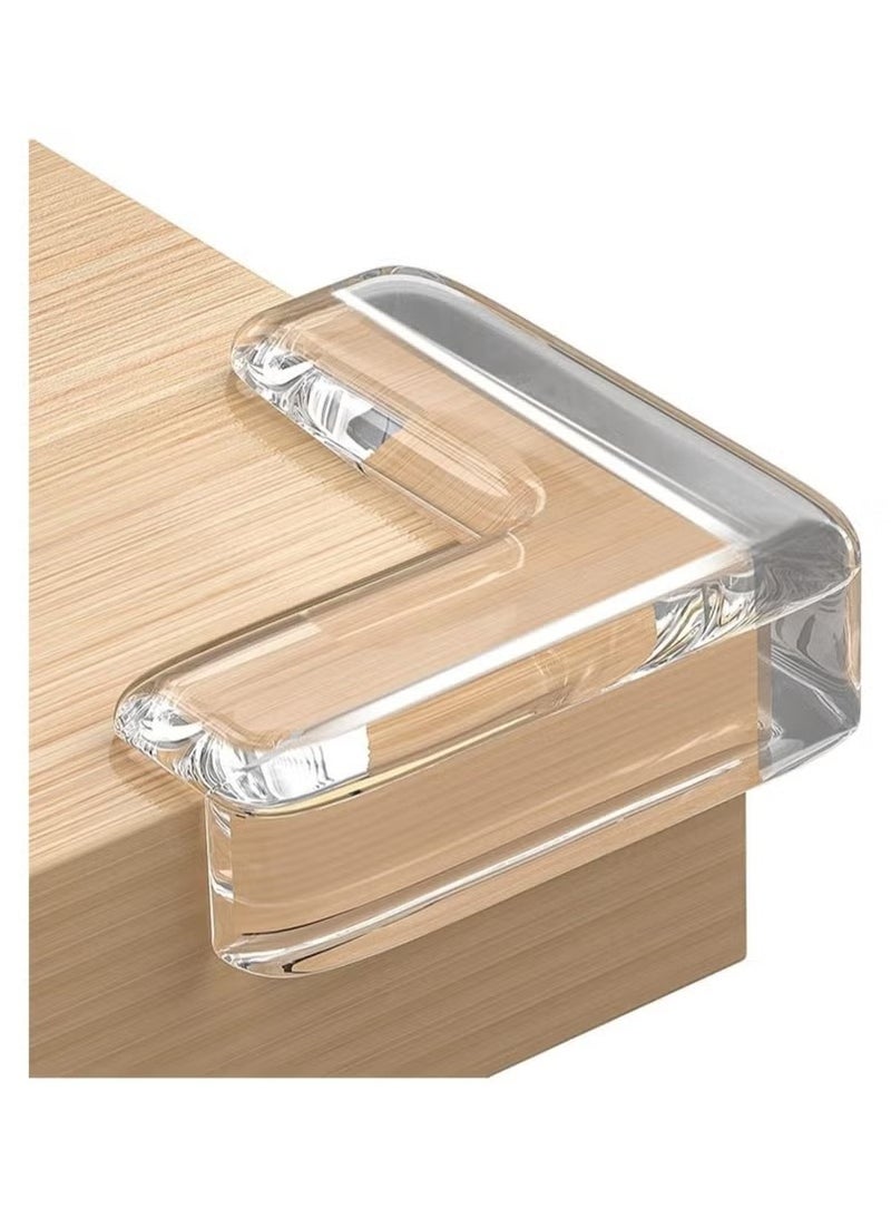 مجموعة من 8 واقيات زوايا على شكل حرف L، واقيات زوايا آمنة للأطفال مع لاصق 3M، مصدات حواف من السيليكون الناعم السميك 40×40×17 مم، أغطية زوايا شفافة للطاولة لحماية الأثاث من الأطفال - Image 5