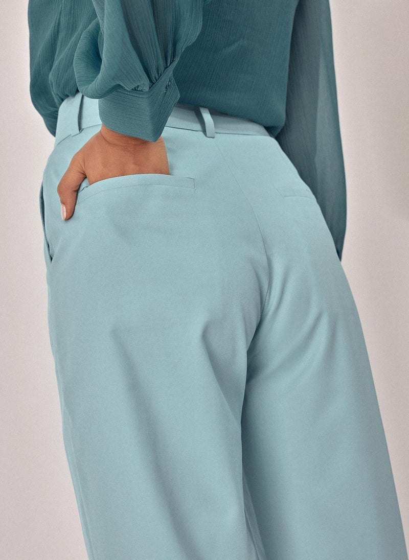 The Label Life Sky Blue Ankle Trousers  - Image 5