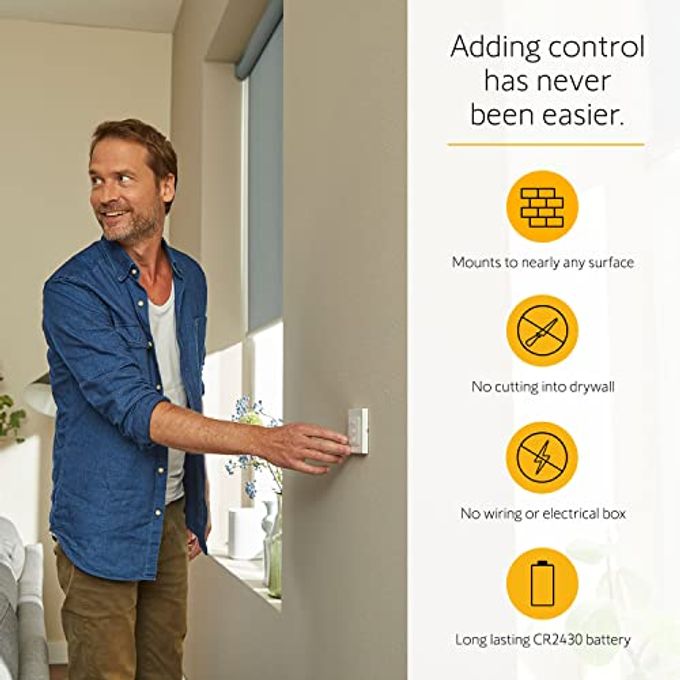 SOMFY Smoove 4 RTS Pure 4-Channel Wall Mount Control for Motorized Shades, Curtains, Blinds Easy Install, No Electrician Needed #1811748 - Image 3