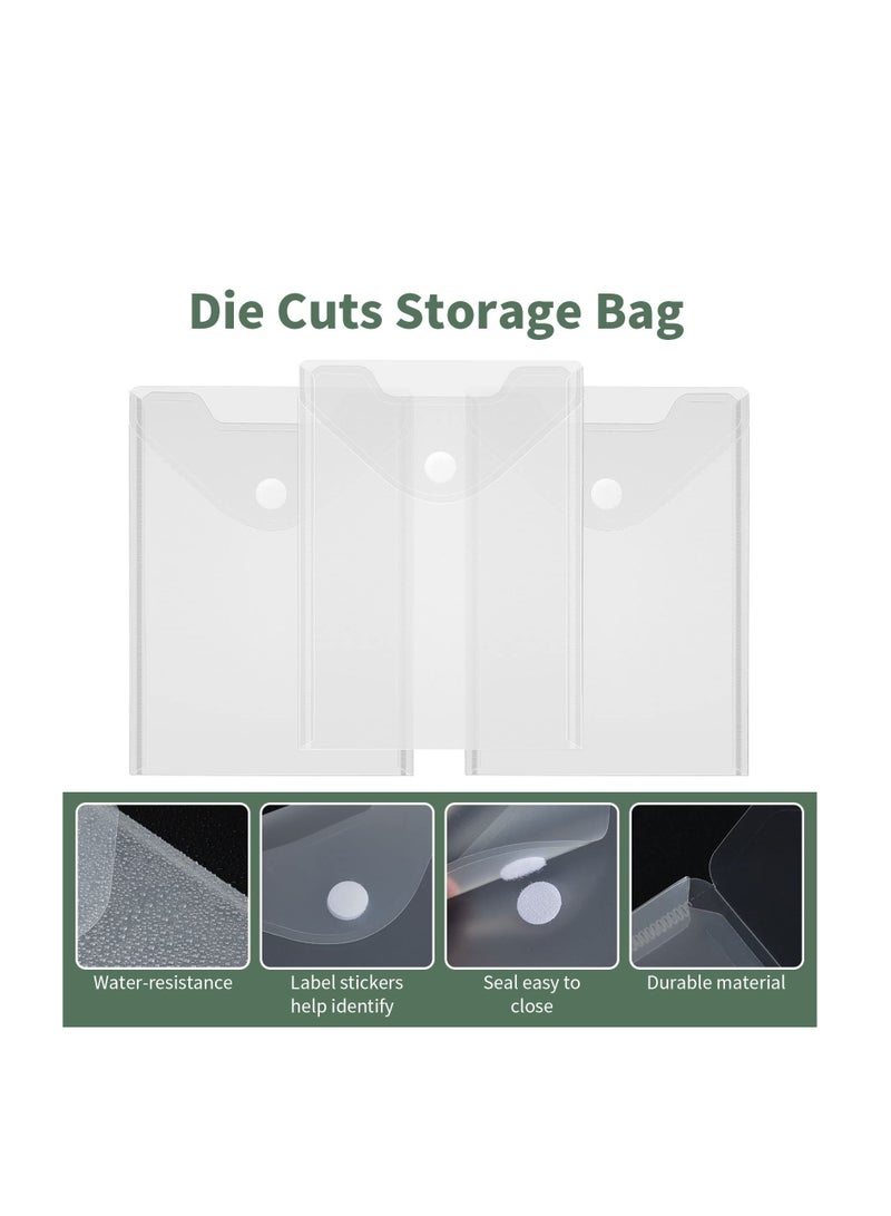 Excefore 12 Pack Stamp and Die Storage Pockets, Transparent Plastic Folders, Clear Plastic Envelopes Storage Bag, Suitable for DIY Scrapbooking Paper Card Craft Cutting Dies for Card Making  - Image 3