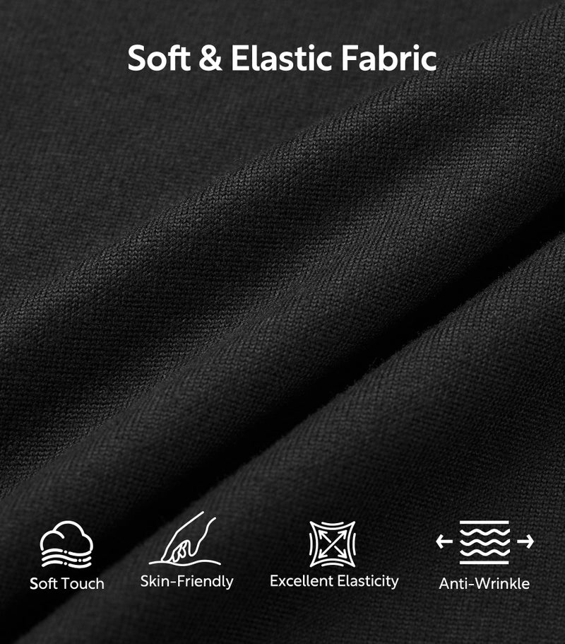 DAVID ARCHY Mens Pajamas Set Ultra-Soft Sleepwear Classic Notched Collar Top & Bottoms Loungewear with Pockets (L, Black) - Image 4