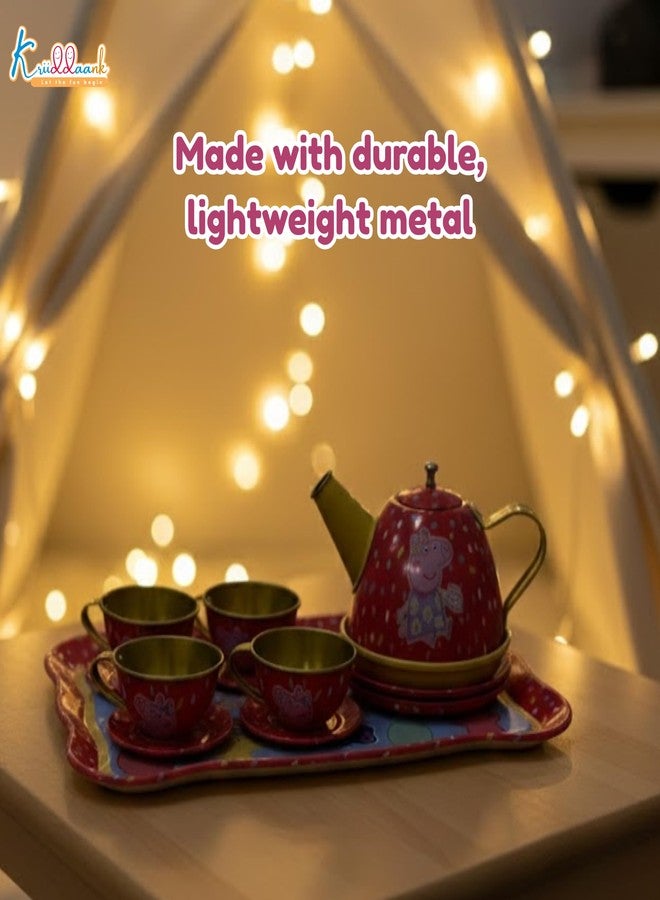 Kriiddaank Peppa Pig Portable Children's Tea Set for 3Y+, Multicolour | Safe & Gift-Friendly - Image 3
