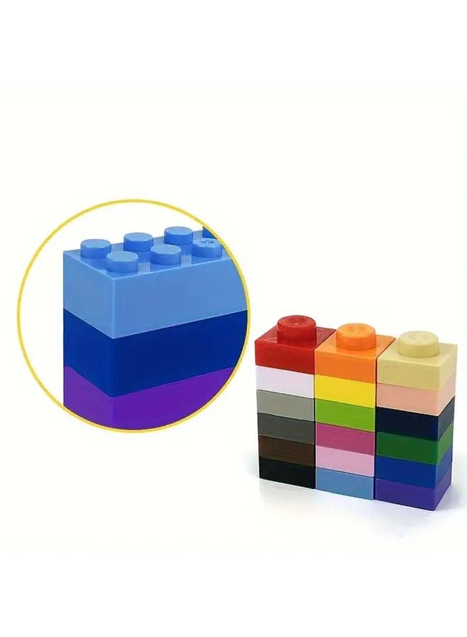 White 200pcs 1x1 Think Bricks Building Blocks Set ABS Material Compatible with DIY Pixel Art - Image 5