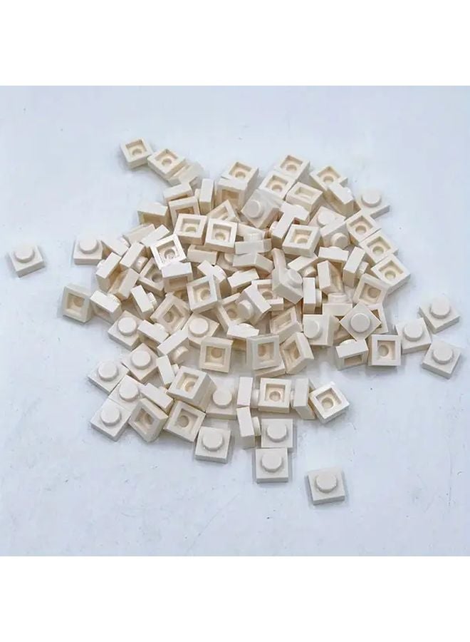 White 200pcs 1x1 Think Bricks Building Blocks Set ABS Material Compatible with DIY Pixel Art - Image 1