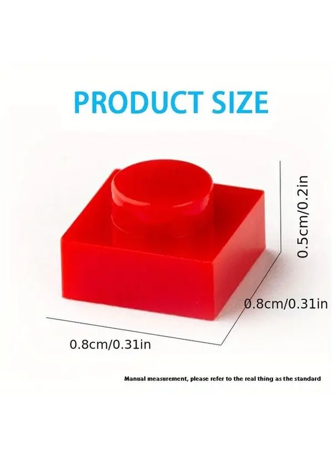 White 200pcs 1x1 Think Bricks Building Blocks Set ABS Material Compatible with DIY Pixel Art - Image 3