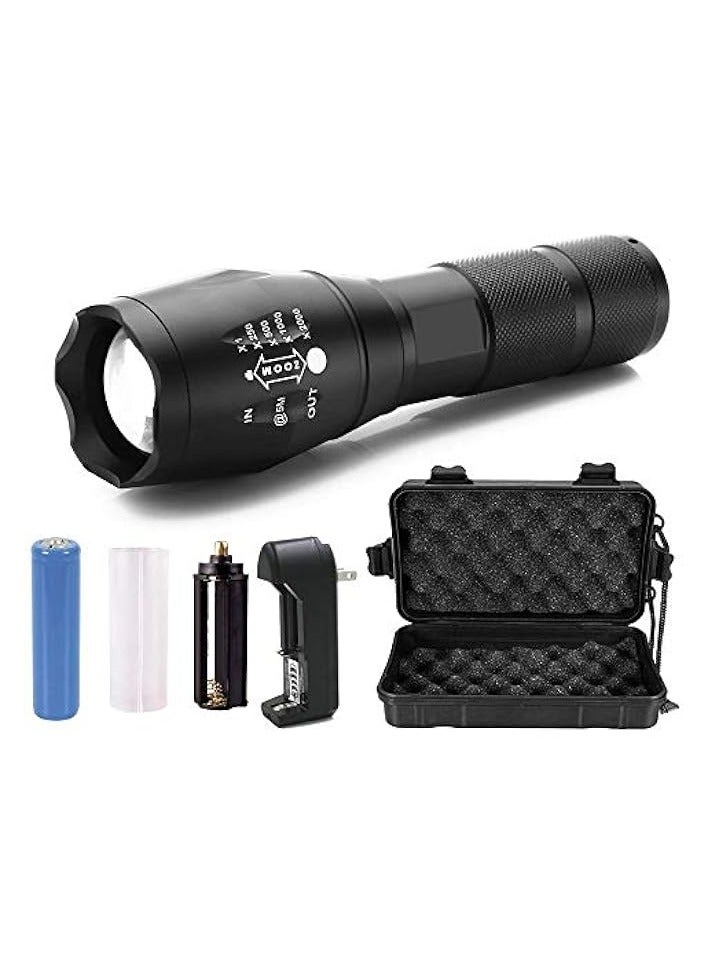 راكسوم مصباح LED برايت كري XM-L T6 عالي التكبير وقابل للتكبير مع شاحن وبطارية - Image 1