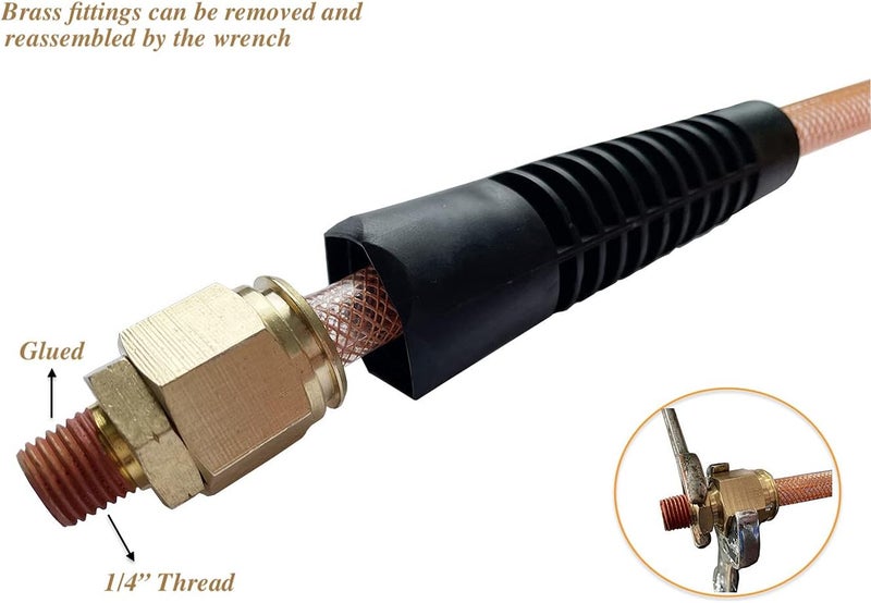 SANFU 3/8''ID x 100ft Polyurethane Reinforced Air Hose with Quick Coupler and Plug - Image 4