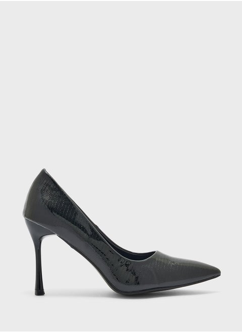 Snake Print Pointy Pump