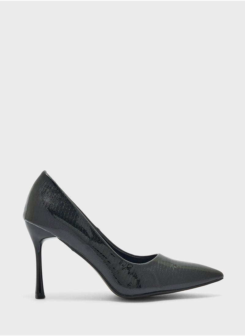 ELLA - Snake Print Pointy Pump - Image 1
