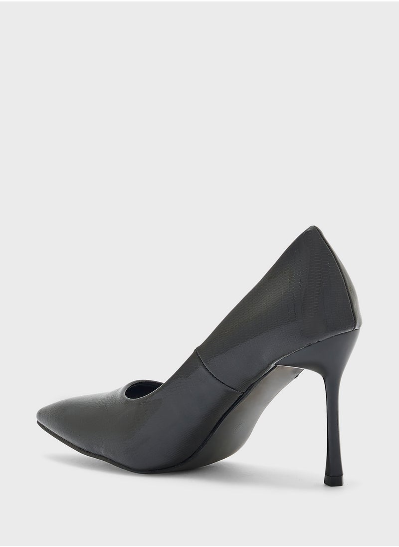 ELLA - Snake Print Pointy Pump - Image 1