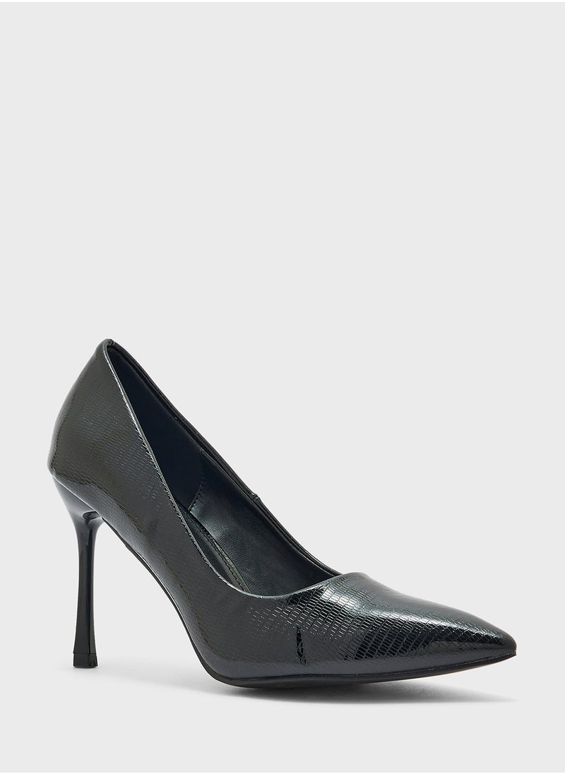 ELLA - Snake Print Pointy Pump - Image 1