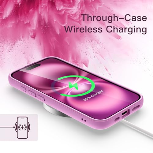 JETech Case for iPhone 16 6.1-Inch, Shockproof Phone Bumper Cover, Solid Color Matte TPU Frame, Anti-Scratch Clear Back (Pink) - Image 5