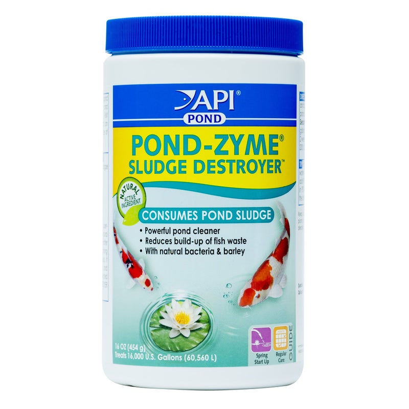 API POND-ZYME SLUDGE DESTROYER Pond Cleaner With Natural Pond Bacteria And Barley, 1-Pound Container - Image 1