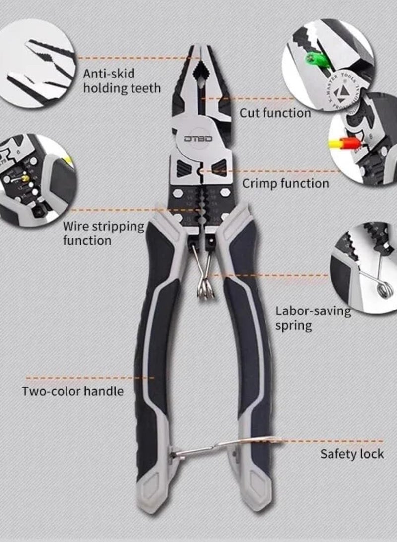 GGOOT Universal Wire Cutter Diagonal Pliers Crimping Pliers Needle Nose Pliers Multifunctional Hardware Hand Tools Electrician - Image 2