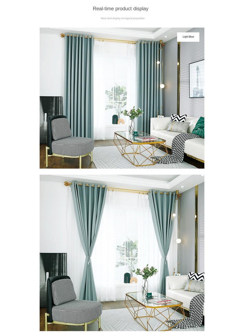 Bluejw - 2-Piece Blackout Outdoor Curtains Light Blue - Image 1