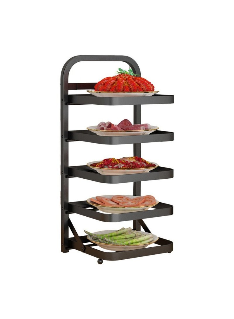 Lady Kitchen Dish Holder Stainless Steel 5 Shelves Black Color - Image 1