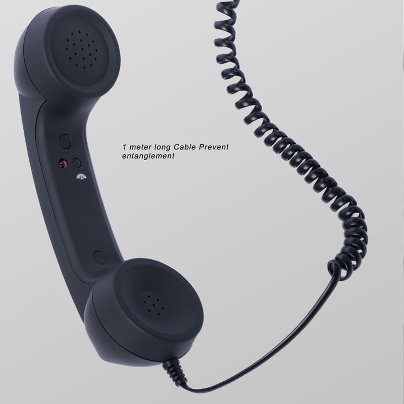 White Type C Retro Wired Telephone Handset With Volume Control For Mobile Video Conference Calls Meetings - Image 5