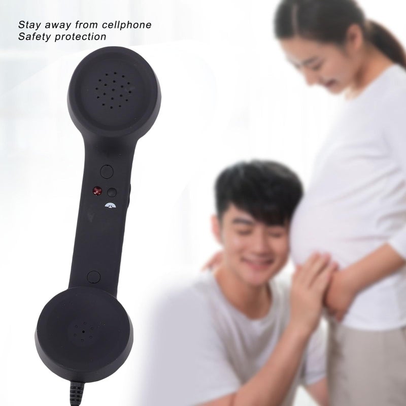 White Type C Retro Wired Telephone Handset With Volume Control For Mobile Video Conference Calls Meetings - Image 4