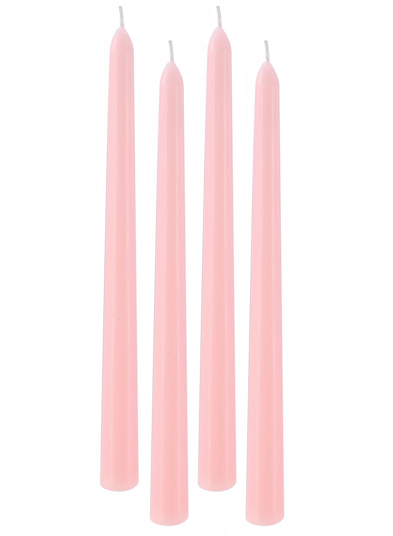 شموع مدببة برائحة الورد الوردي، مقاس 10 بوصات / 25 سم، مجموعة من 4 قطع - مجموعة صندوق هدايا لحفلات الزفاف وأجواء الحفلات، وديكور الطاولة، ورائحة خفيفة - Image 2