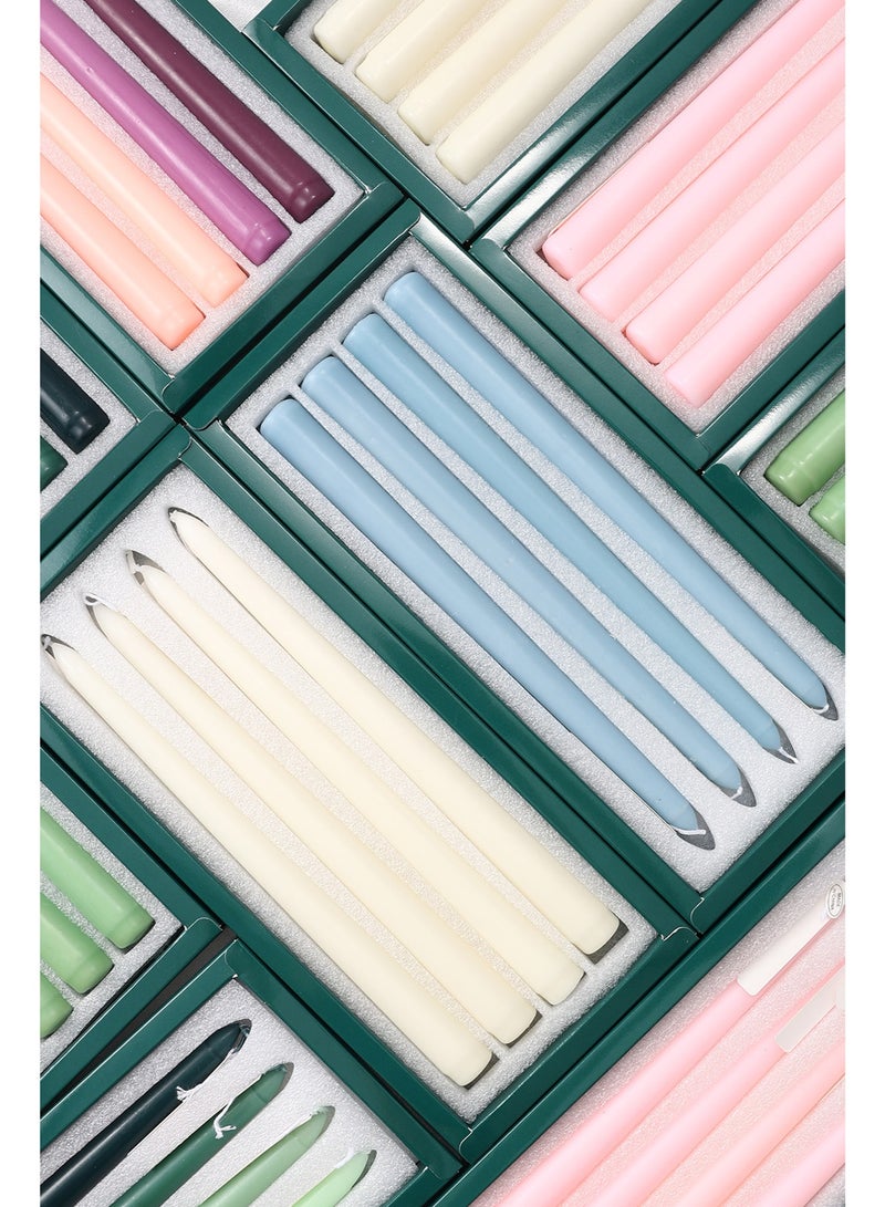 شموع مدببة برائحة الورد الوردي، مقاس 10 بوصات / 25 سم، مجموعة من 4 قطع - مجموعة صندوق هدايا لحفلات الزفاف وأجواء الحفلات، وديكور الطاولة، ورائحة خفيفة - Image 4