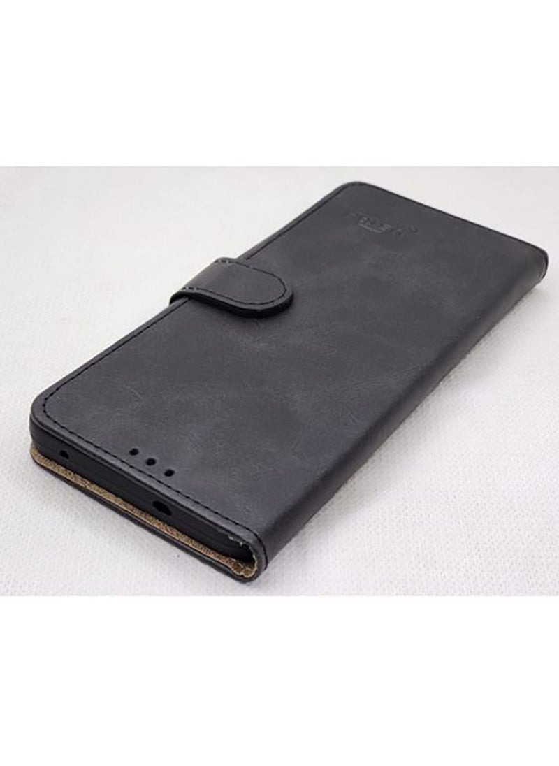 ماركة غير محددة - جراب فليب كاييه جلد بحماية 360 درجة لهاتف اوبو رينو 12 اف - اسود Oppo Reno 12F - Image 1