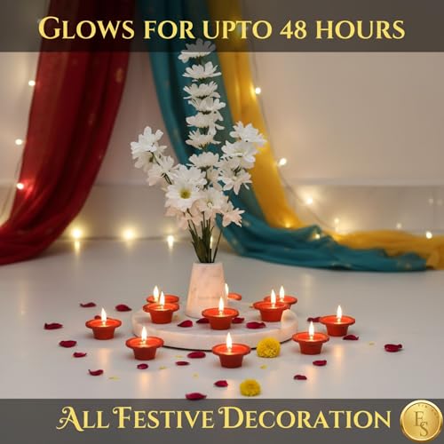Ein Sof Water Sensor Electric Diya 24 Pcs – LED Diya for Home Decoration, Smokeless Flameless Artifical Lights for Diwali, Birthday and All Occasions - Image 2