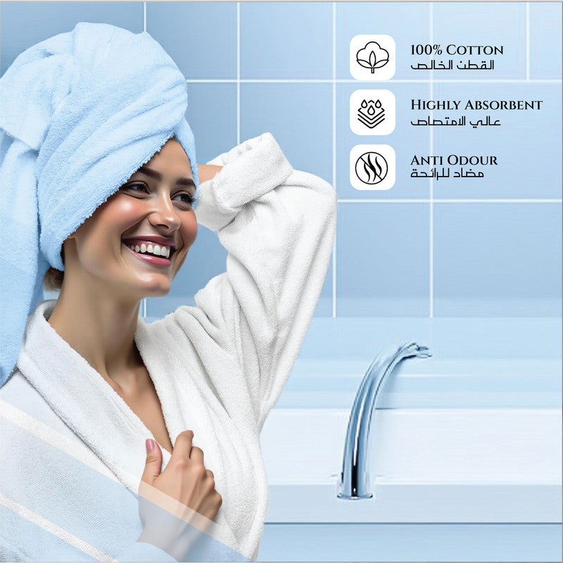 Rest 1PC Bath Towel 100% Cotton 70x140 cm  , 27x55 inches Extra Large Sky Blue 1PC Bath Towel Soft and High Absorbent Super Soft Quality Towel - Image 4