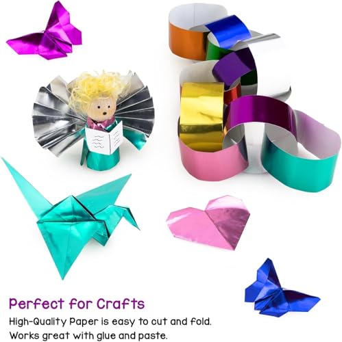 Hygloss Metallic Foil Paper - 24 Sheets 8 Assorted Metallic Foil Paper - 8.5x10 Inches - Ideal Foil Papers for Crafts - Shiny Craft Paper Sheets - Image 2