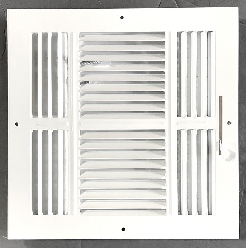 HBW 10x 10 Duct Opening Size 3Way Stamped Face Steel Ceilingsidewall Air Supply Register Vent Cover Actual Outside Dimension 1175 X 1175