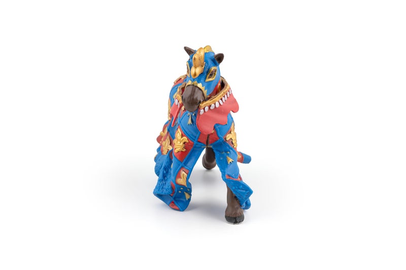 Papo -Hand-Painted - Figurine -Medieval-Fantasy -Blue Horse Fleur de LYS -39787 - Collectible - for Children - Suitable for Boys and Girls - from 3 Years Old - Image 2