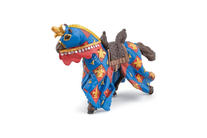Papo -Hand-Painted - Figurine -Medieval-Fantasy -Blue Horse Fleur de LYS -39787 - Collectible - for Children - Suitable for Boys and Girls - from 3 Years Old - Image 4