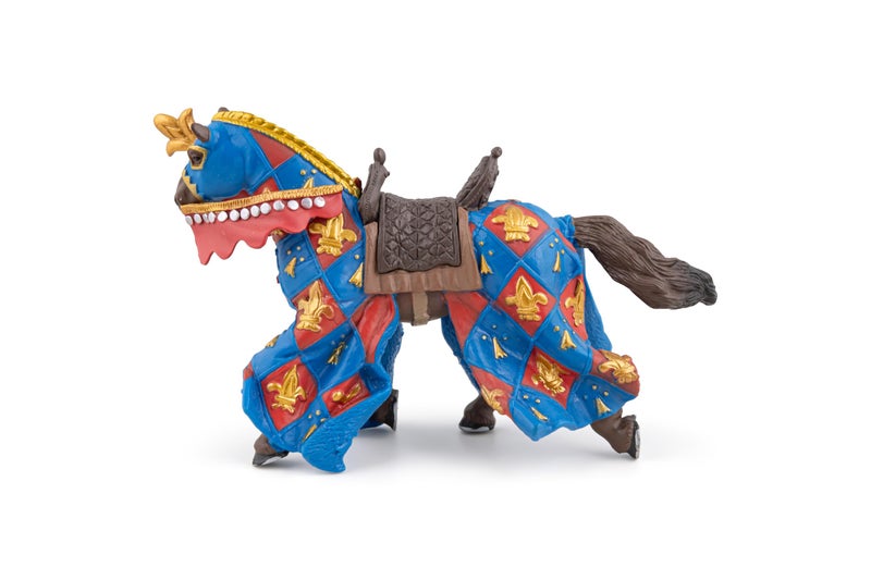 Papo -Hand-Painted - Figurine -Medieval-Fantasy -Blue Horse Fleur de LYS -39787 - Collectible - for Children - Suitable for Boys and Girls - from 3 Years Old - Image 5