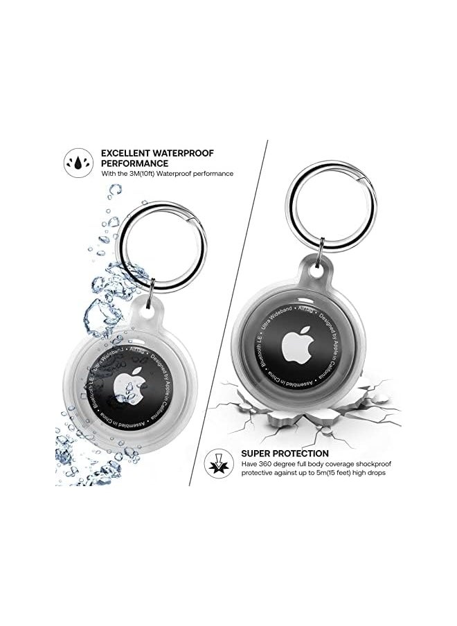 NIBEMINENT - 4 Pack Airtag Holder, Airtag case Waterproof Apple Air Tag Case with Keychain, Shockproof & Dustproof Airtag Holders for Pet Tracking, Bags, Kids, Keys, Luggage（4 Colors） - Image 1
