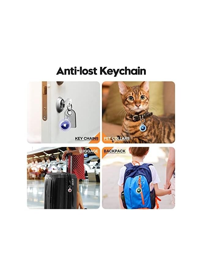 NIBEMINENT - 4 Pack Airtag Holder, Airtag case Waterproof Apple Air Tag Case with Keychain, Shockproof & Dustproof Airtag Holders for Pet Tracking, Bags, Kids, Keys, Luggage（4 Colors） - Image 1