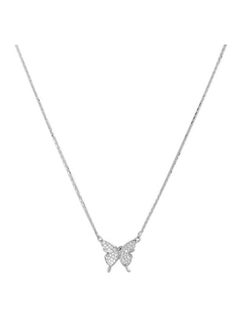 Zavya ZAVYA 925 Sterling Silver Cubic Zirconia CZ Butterfly Rhodium Plated Chain Necklace | Gift for Women and Girls | With Certificate of Authenticity and 925 Hallmark  - Image 1