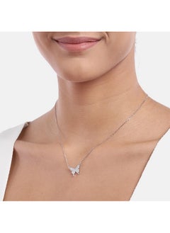 Zavya ZAVYA 925 Sterling Silver Cubic Zirconia CZ Butterfly Rhodium Plated Chain Necklace | Gift for Women and Girls | With Certificate of Authenticity and 925 Hallmark  - Image 3